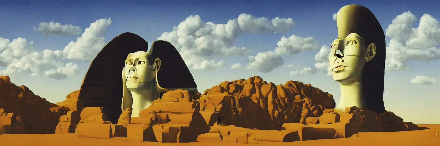 Prompt: sphinx painting magritte