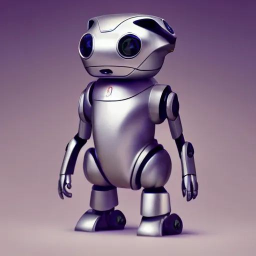 Image similar to product photo of a futuristic stylized pet robot by artgerm and greg rutkowski and alphonse mucha, marc newson, kitten puppy teddy mix, super cute, awww, volumetric light, detailed, octane render, midsommar