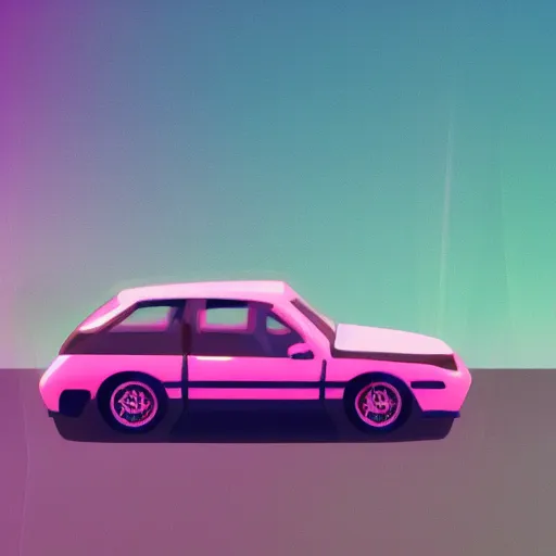 Image similar to car drive, in the style of vaporwave
