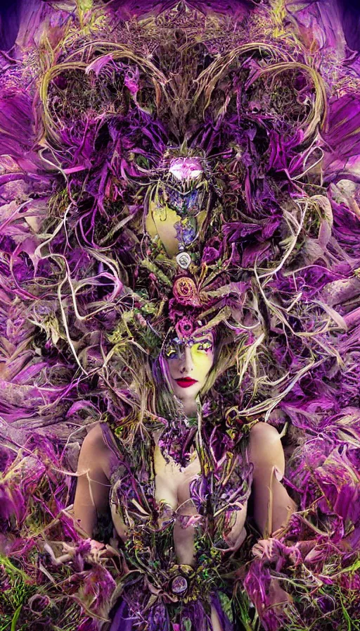 Prompt: psytrance artwork, by kirsty mitchell