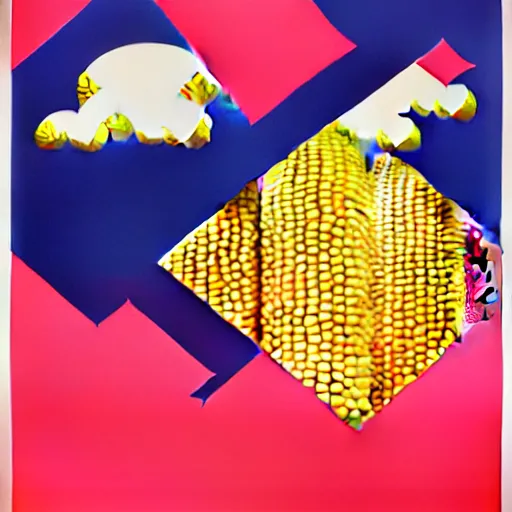 Prompt: corn by shusei nagaoka, kaws, david rudnick, airbrush on canvas, pastell colours, cell shaded, 8 k