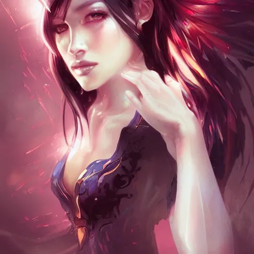 Prompt: artwork woman by Ross Tran,