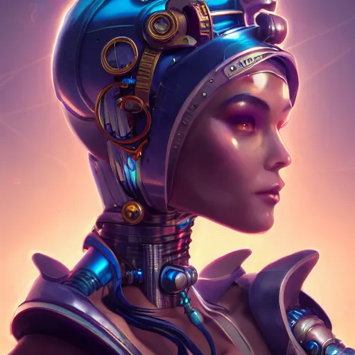 Image similar to a portrait of a beautiful cybernetic cleopatra, cyberpunk concept art by pete mohrbacher and wlop and artgerm and josan gonzales, digital art, highly detailed, intricate, sci-fi, sharp focus, Trending on Artstation HQ, deviantart, unreal engine 5, 4K UHD image