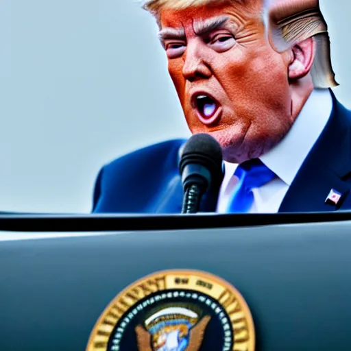 Prompt: Trump, highly detailed, high quality, HD, 4k, 8k, Canon 300mm, professional photographer, 40mp, lifelike, top-rated, award winning, realistic, sharp, no blur, edited, corrected