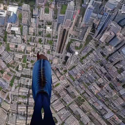 Prompt: drone footage of the world's tallest man