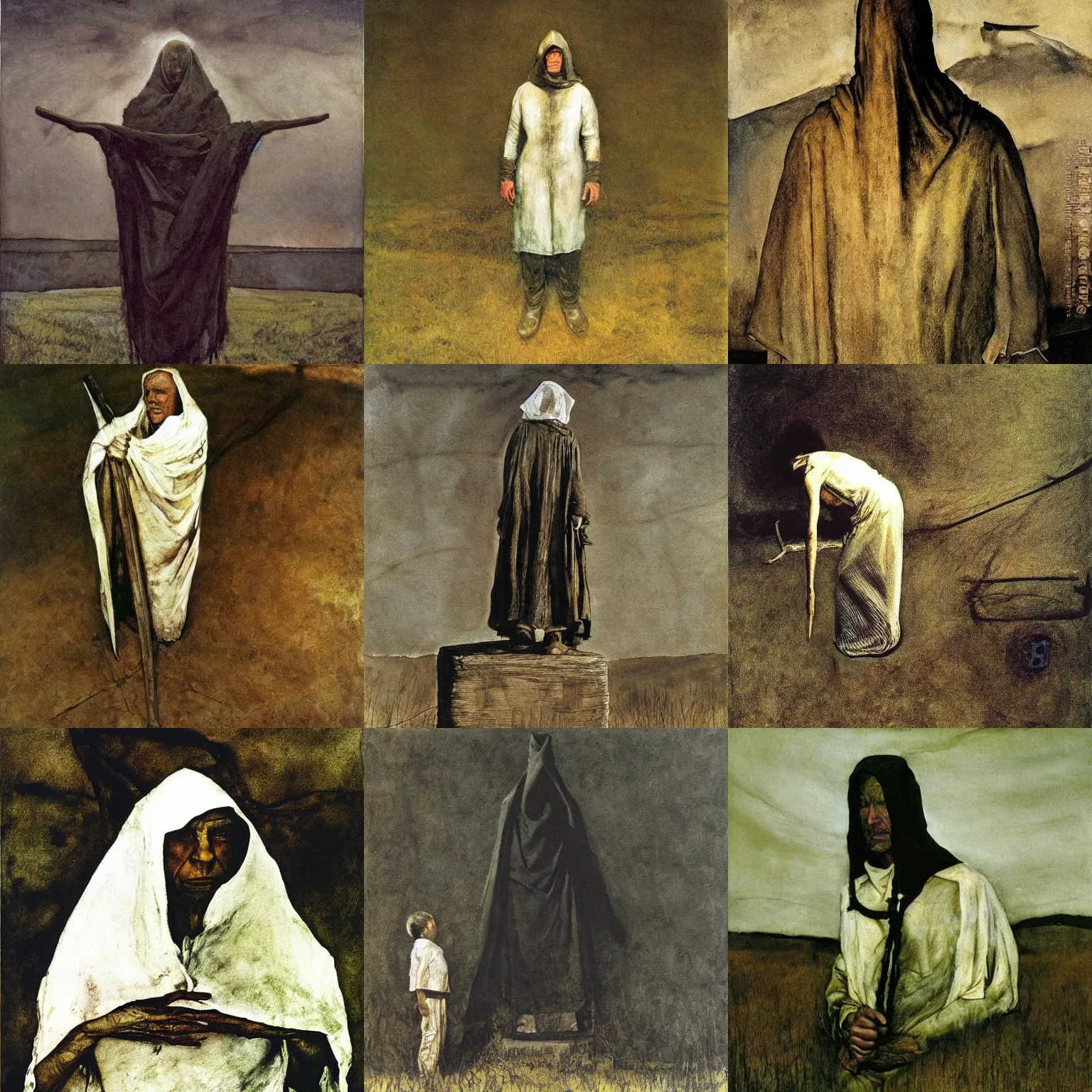 Prompt: cultist by Andrew Wyeth