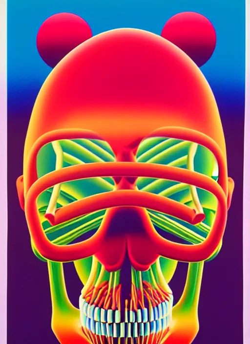 Prompt: skeleton by shusei nagaoka, kaws, david rudnick, airbrush on canvas, pastell colours, cell shaded, 8 k