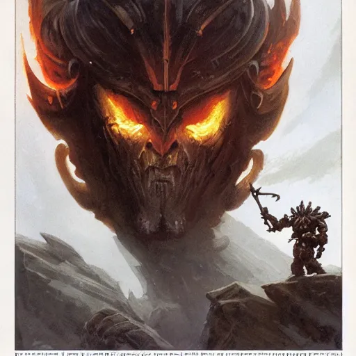 Prompt: head and shoulders portrait of a paladin fire giant, wreathed in flame, d & d, fantasy, greg rutkowski, frank frazetta, alexandre chaudret, boris vallejo, michael whelan, miro petrov, hr giger, magali villeneuve, donato giancola