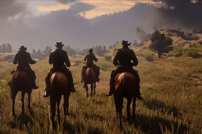 Image similar to red dead redemption 2, high detailed, 4 k, screenshot