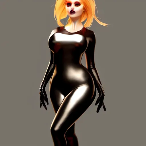 Prompt: feminine hot goth woman with tight curvy shiny outfit, photorealistic, sublime, dark, amorous, 16k, smooth, sharp focus, cgsociety, ArtStation, volumetric lighting