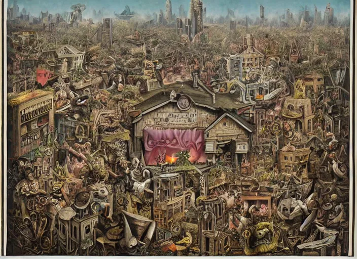 Image similar to the world during the apocalypse, lowbrow, matte painting, 3 - d highly detailed, in the style of mark ryden,