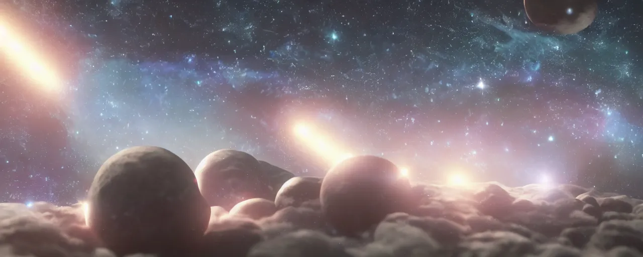 Image similar to galaxy, octane render, volumetric lighting