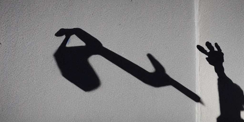 Image similar to a hand that is casting a shadow on a wall and the shadow is in a shape of an elephant