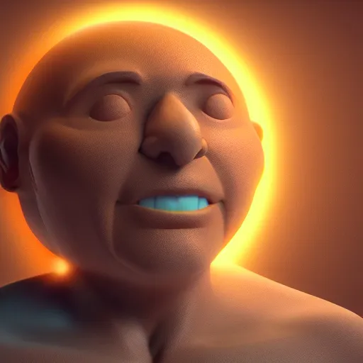 Image similar to sun man!!, detailed, 8 k, hd, sharp focus, octane render, volumetric light