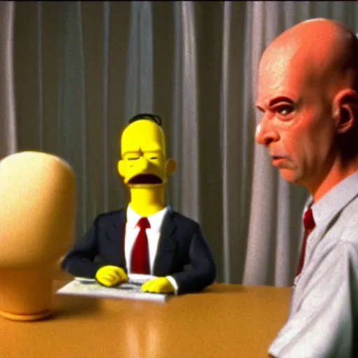 Image similar to A still of Twin Peaks (1990) starring Homer Simpson