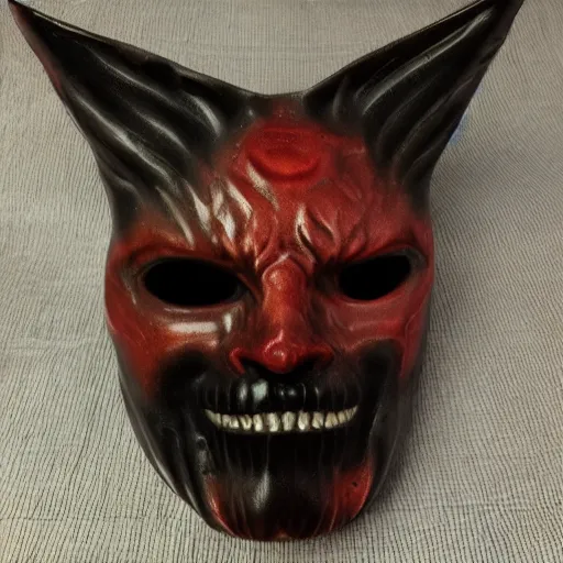 Image similar to lucifer porcelain mask, evil aura