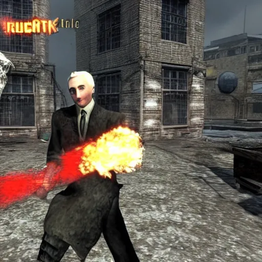 Image similar to Draco Malfoy! in the call of duty zombies map Tranzit, screenshot!!, BO2 Tranzit!!!,