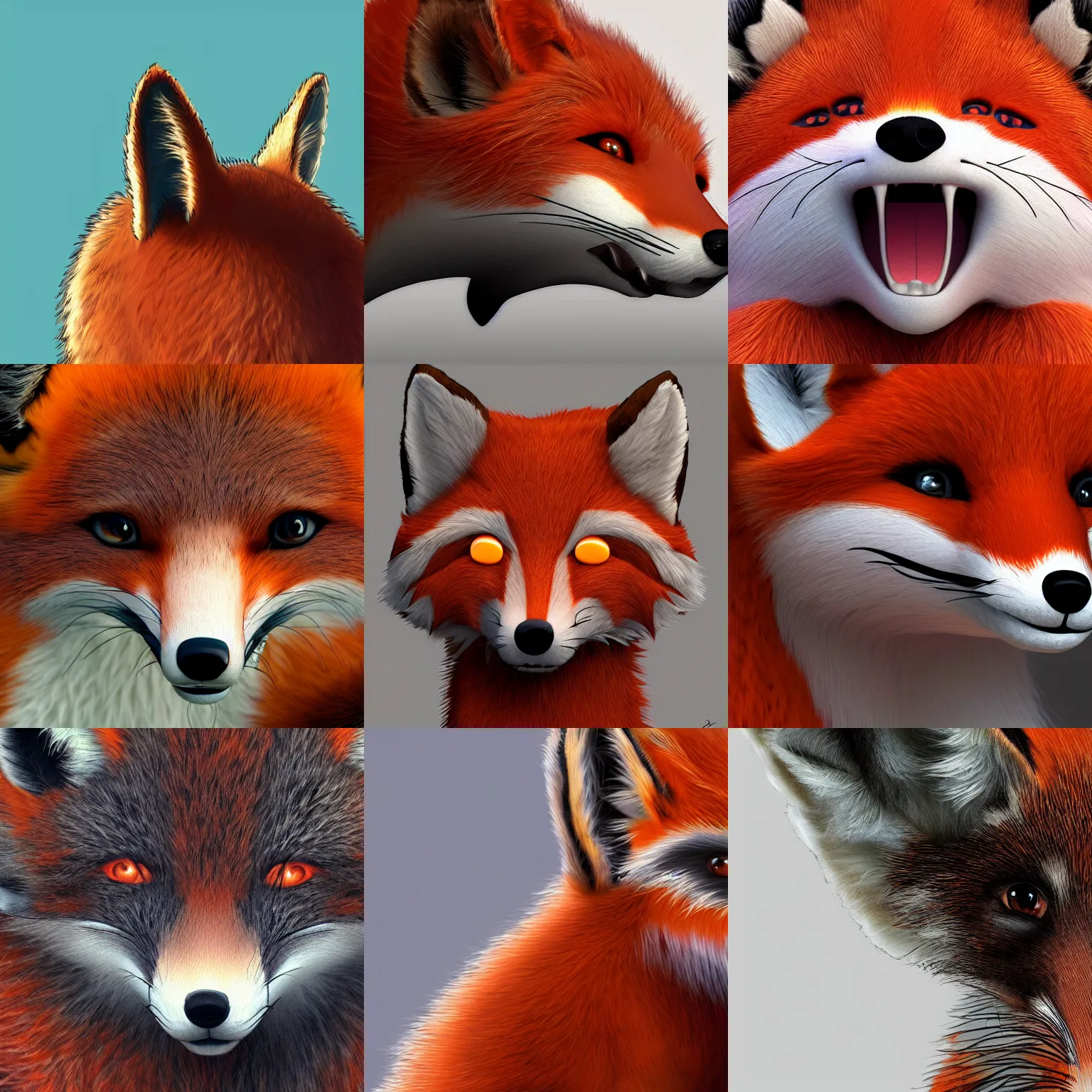 Prompt: close up of a furry fox ear, digital art, trending on artstation,