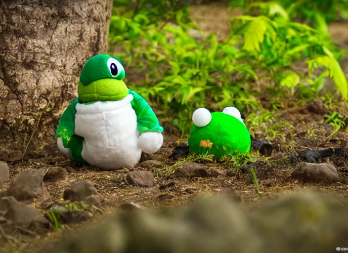 Prompt: national geographic wildlife photo of real life yoshi yoshi in real life in the wild, 8 k, 8 5 mm f 5. 6