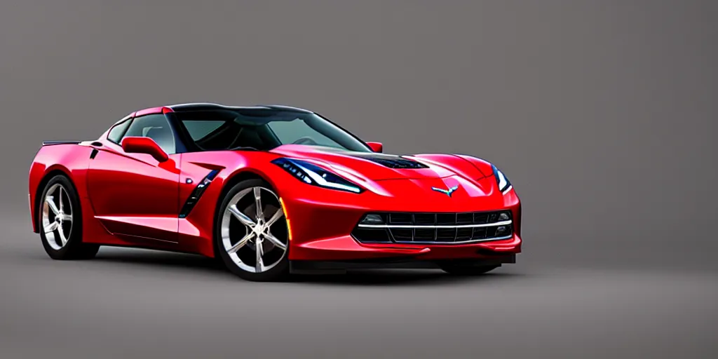 Prompt: chevrolet corvette stingray coupe z 5 1 2 lt, in chrome, render, 4 k, photoreal, photo