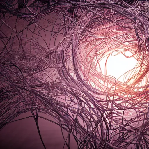 Prompt: tangled vines and dna with a brain in the center wallpaper, ultra realistic, intricate, epic lighting, futuristic, 8 k resolution