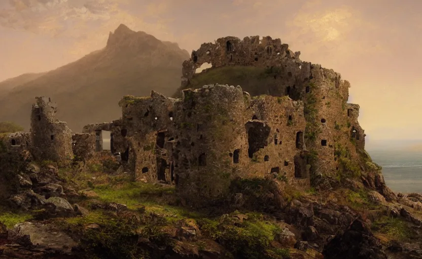 View of a brook in the countryside, a castle in the hillside above, with  Pâris and Oenone in the foreground, Master Paintings Part II, 2021