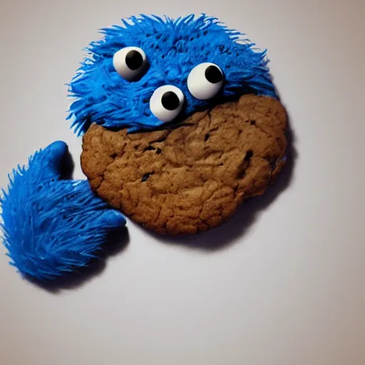 Image similar to Realistic version of the cookie monster