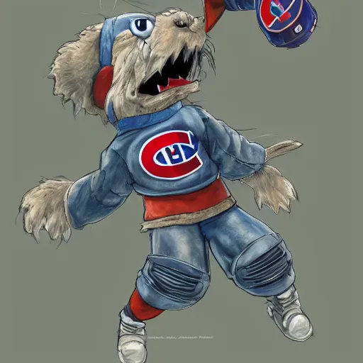 Image similar to anime Portrait of Youppi the Habs Montreal Canadiens Mascot as a very cute powerful and friendly pokemon, highly detailed anime, high evolution, 1990s, legendary, smooth, sharp focus, dynamic lighting, intricate, trending on ArtStation, illustration pokemon, art by WLOP