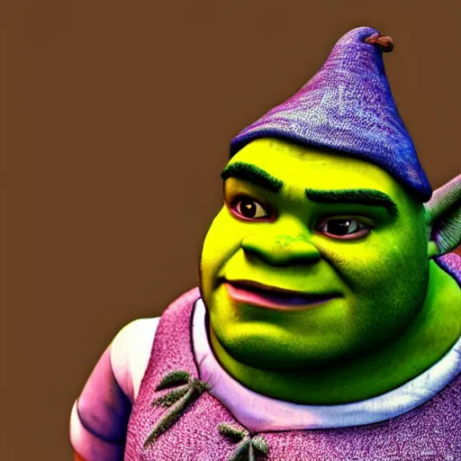 Prompt: dof photo of nerdy shrek