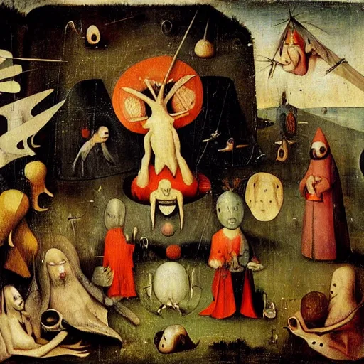 Image similar to psychonauts by hieronymus bosch