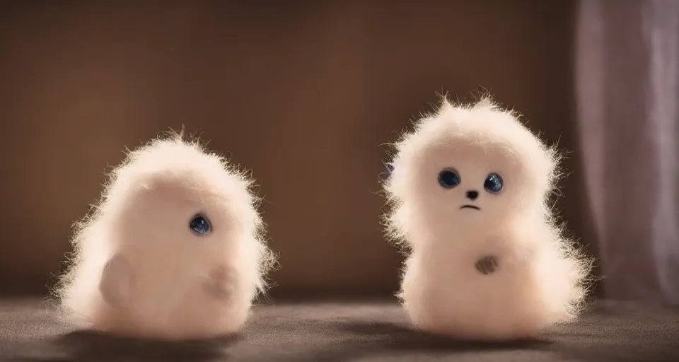 Prompt: adorable fuzzy baby creature, starwars, sci fi, soft lighting,