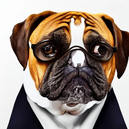 Image similar to a dog with steve harvey's face, studio lighting, steve harvey, 4 k, photorealistic, award winning