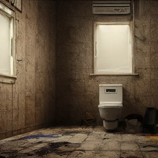 Image similar to hyperrealistic mixed media high resolution painting of a Toilet, stunning 3d render inspired art by István Sándorfi and Greg Rutkowski and Unreal Engine, perfect symmetry, dim volumetric lighting, 8k octane beautifully detailed render, post-processing, extremely hyper-detailed, intricate, epic composition, highly detailed attributes, highly detailed atmosphere, cinematic lighting, masterpiece, trending on artstation, very very detailed, masterpiece, stunning, flawless structure, lifelike texture, perfection,