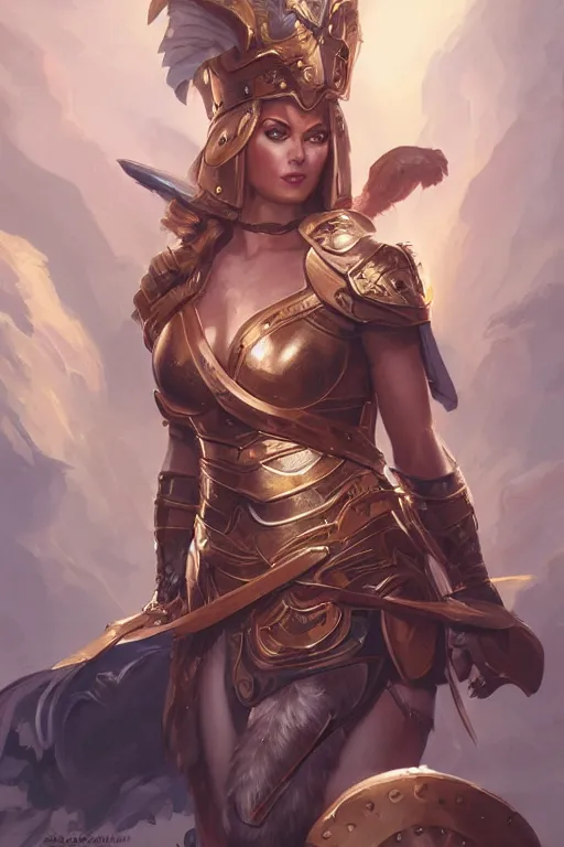 Image similar to amazon valkyrie athena, d & d, fantasy, portrait, highly detailed, headshot, digital painting, trending on artstation, concept art, sharp focus, illustration, art by artgerm and greg rutkowski and magali villeneuve