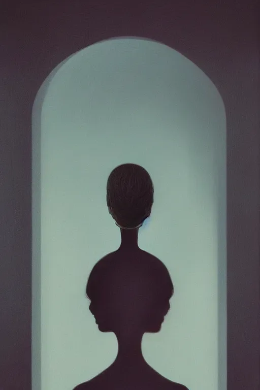 Image similar to woman wearing oculus and digital glitch head edward hopper and james gilleard, zdzislaw beksisnski, higly detailed