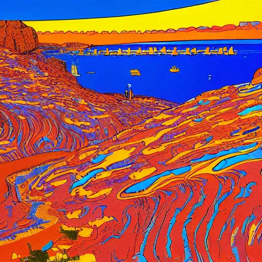 Image similar to illustration of Gran Canaria, Jean Giraud Moebius