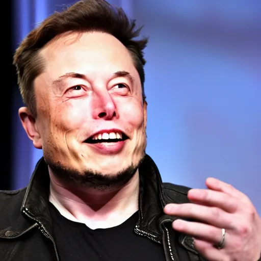 Prompt: elon musk with huge elephant tusks growing out of his mouth