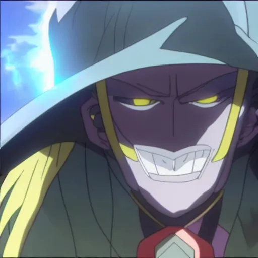 Image similar to Karthus from League of Legends in anime movie, dragonballz, jojo