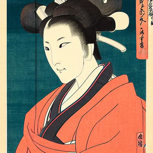 Prompt: beautiful portrait ukiyo - e painting of hatsune miku, by kano hideyori, kano tan'yu, kaigetsudo ando, miyagawa choshun, okumura masanobu, kitagawa utamaro