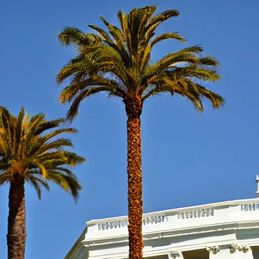 Image similar to palm tree on top of the white house