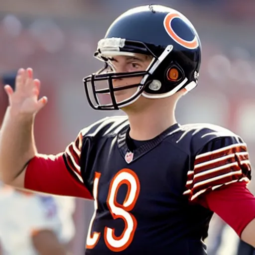 Image similar to a bottle of coca cola as the starting quarterback for the chicago bears