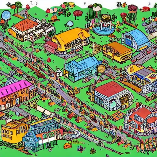 Image similar to sprawling utopia in the style of busytown