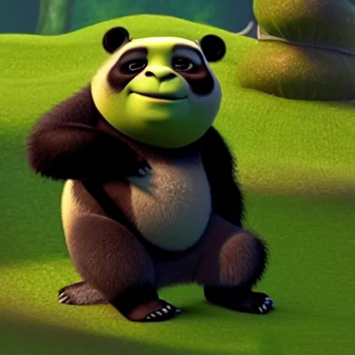 Prompt: Panda Shrek