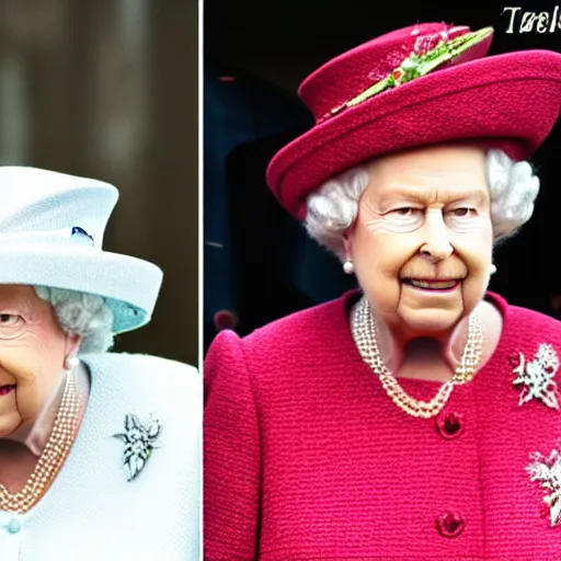 Image similar to the queen of england at a techno party smoking a joint, hyper realistic