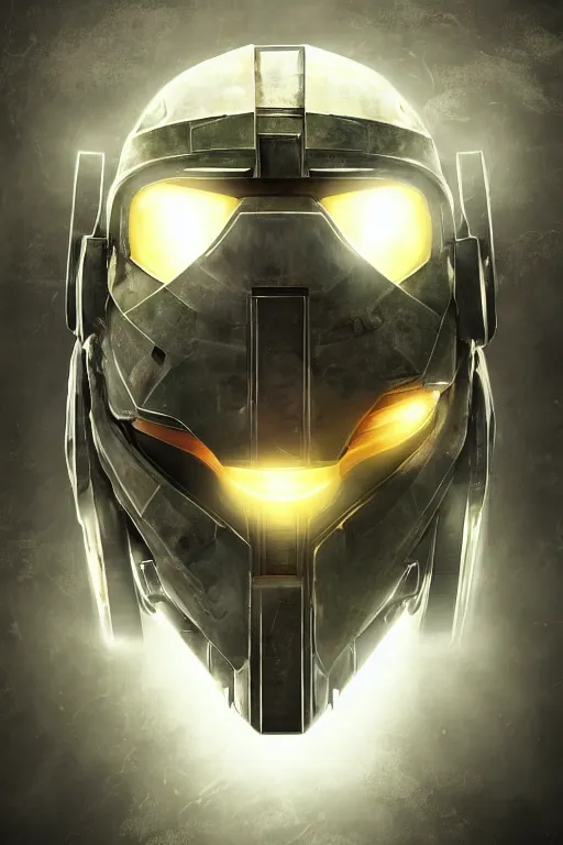 Image similar to robot ninja mask helmet halo master chief radiating a glowing aura global illumination ray tracing hdr fanart arstation by ian pesty and katarzyna da „ bek - chmiel