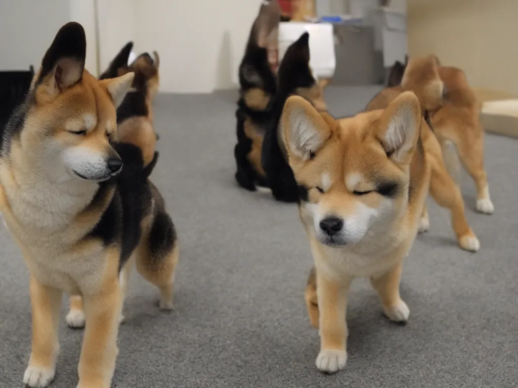 Image similar to shiba inu in the backrooms