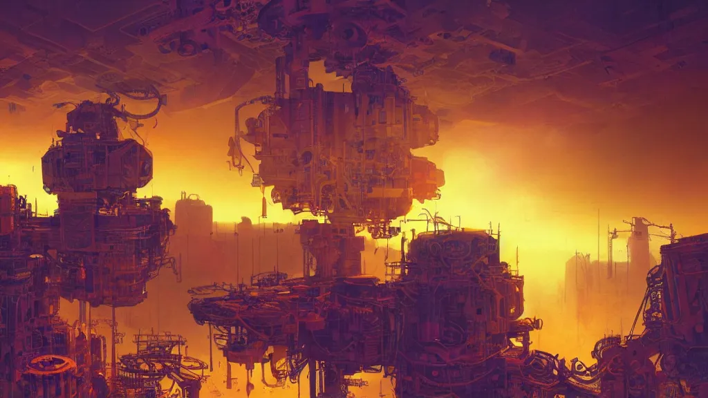 Prompt: a machine conjuring!!! an image!!! from noise!!!, by chris foss, marc simonetti, and diego gisbert llorens, cinematic closeup!!, colorful, intricate, clean, hopeful, 8 k render, volumetric lighting