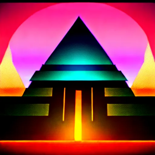 Image similar to ancient egyptian structure, retrowave epic art, trending on art station