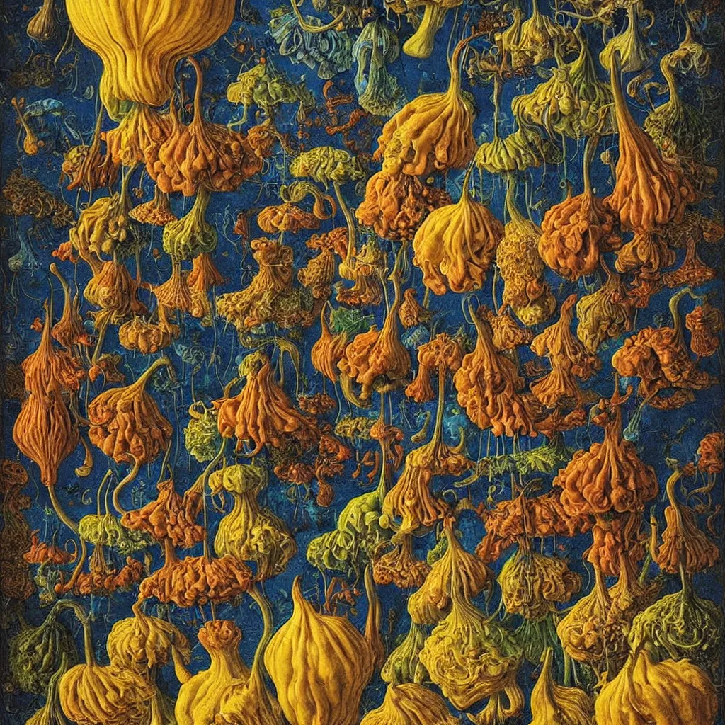 Image similar to a single! colorful! ( lovecraftian ) gourd fungus tower clear empty sky, a high contrast!! ultradetailed photorealistic painting by jan van eyck, audubon, rene magritte, agnes pelton, max ernst, walton ford, andreas achenbach, ernst haeckel, hard lighting, masterpiece