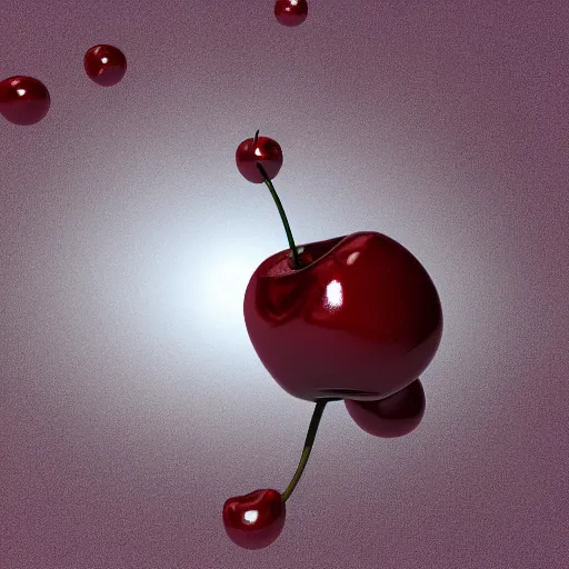 Image similar to Exploding cherry, 3d render